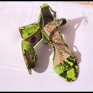 Neon green heels